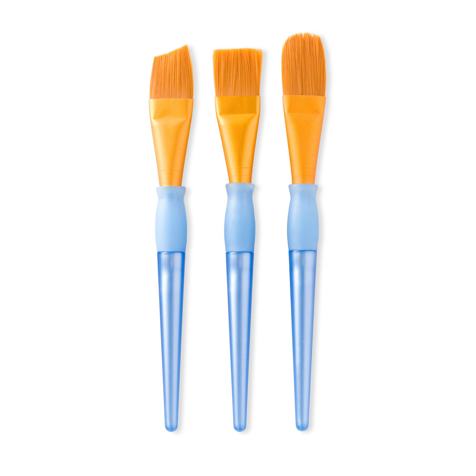 9 Packs: 3 ct. (27 total) Gold Taklon Large Brush Variety Set by Craft Smart®